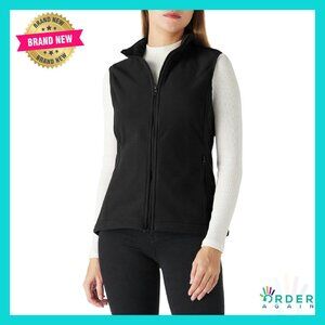 Women's Polar Fleece Zip Vest Warm Sleeveless Outerwear Classic Sporty Casual